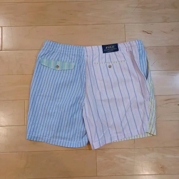 NWT Polo Ralph Lauren Flat Front Multi-Color Stripe Shorts 6" Classic Fit XXL